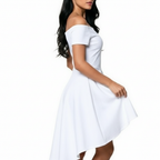 Aurora Jurk - Dames Off-Shoulder High-Low Avondkleding