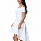 Aurora Jurk - Dames Off-Shoulder High-Low Avondkleding