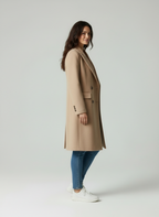 Elegante Wolblend Jas - Voor de Moderne Vrouw met Notched Revers