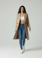 Elegante Wolblend Jas - Voor de Moderne Vrouw met Notched Revers