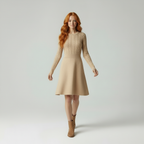 Gebreide Jurk / Kabelpatroon / Elegante Vrouw / Winter