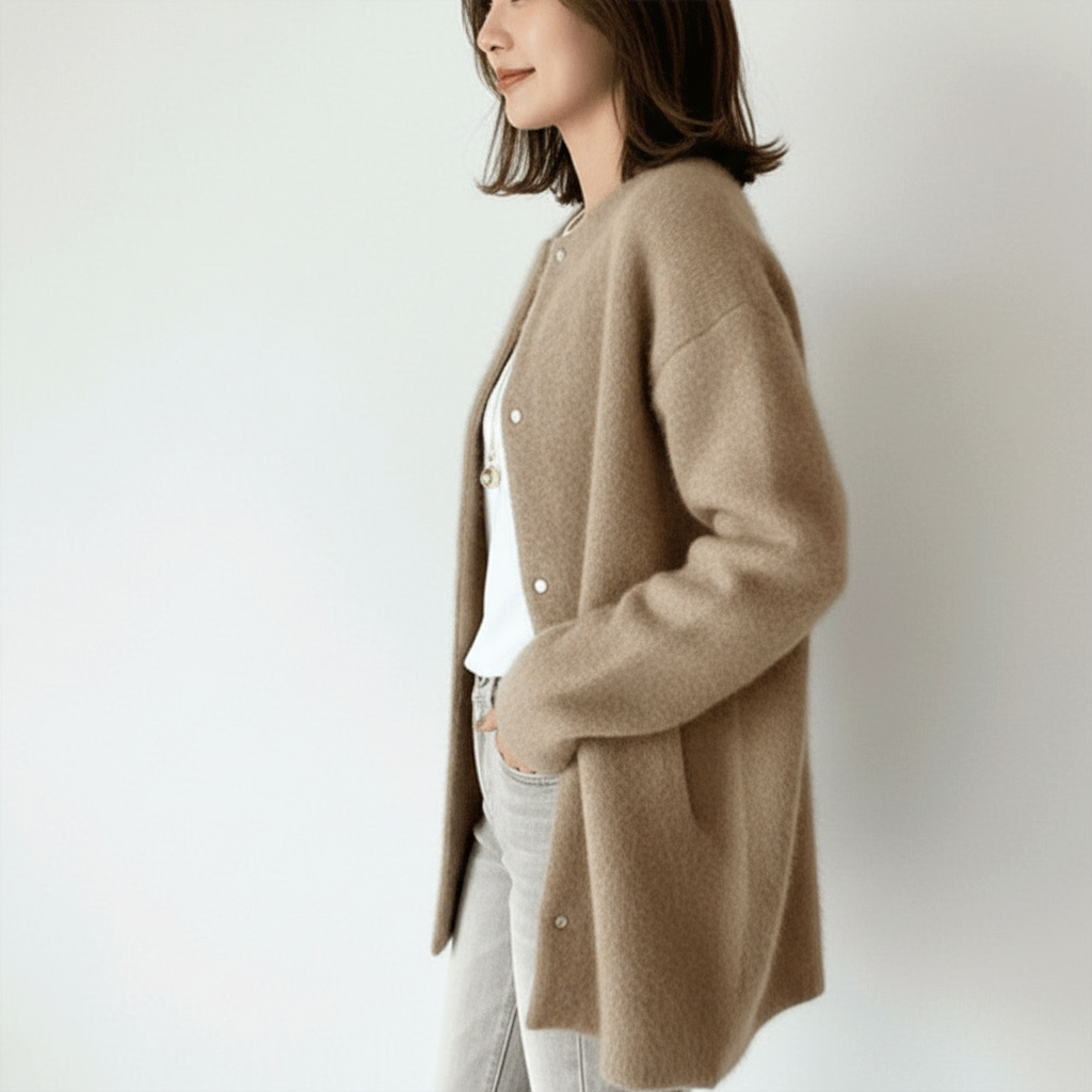 Kiesha - Dames Geborstelde Fuzzy Knit Cardigan