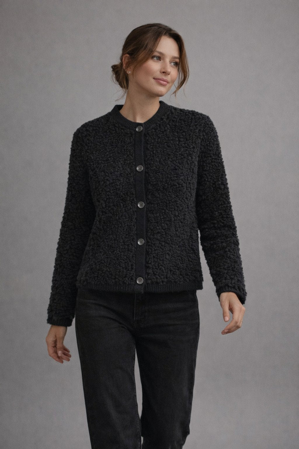 Leslye - Dames Teddy Textuur Cardigan