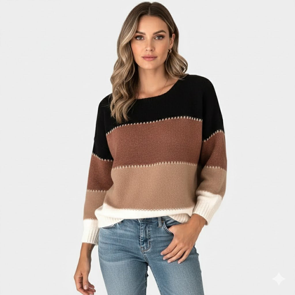 Corene - Vrouwen Color-block design Trui