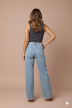 Kati - Dames Jeans met Witte Verfspat Details