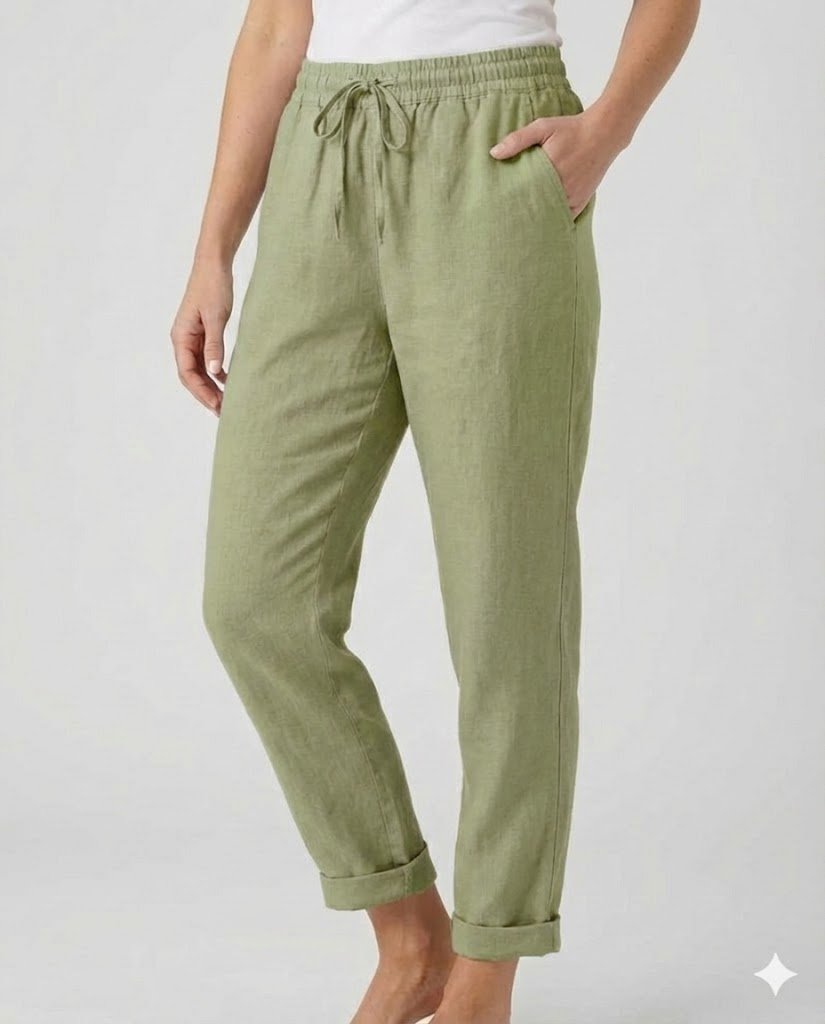 Vanna - Vrouwen Broek met Trekkoord Taille en Omslagen Enkels
