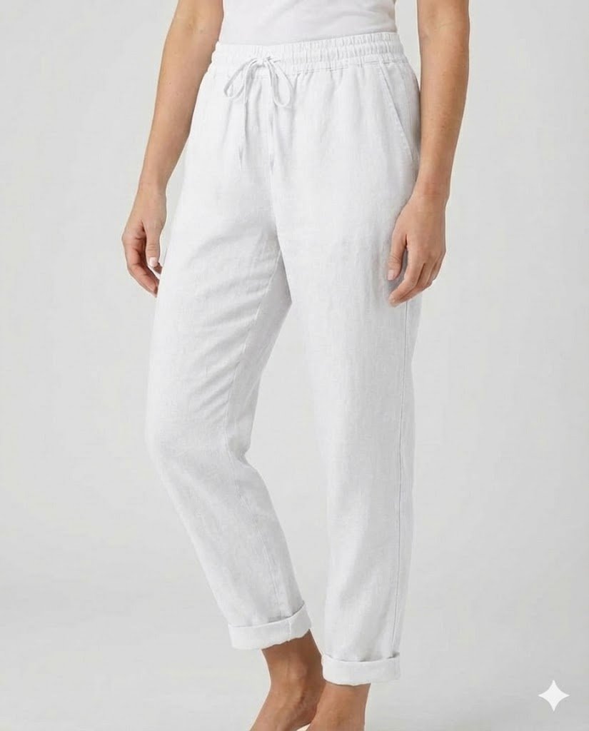 Vanna - Vrouwen Broek met Trekkoord Taille en Omslagen Enkels