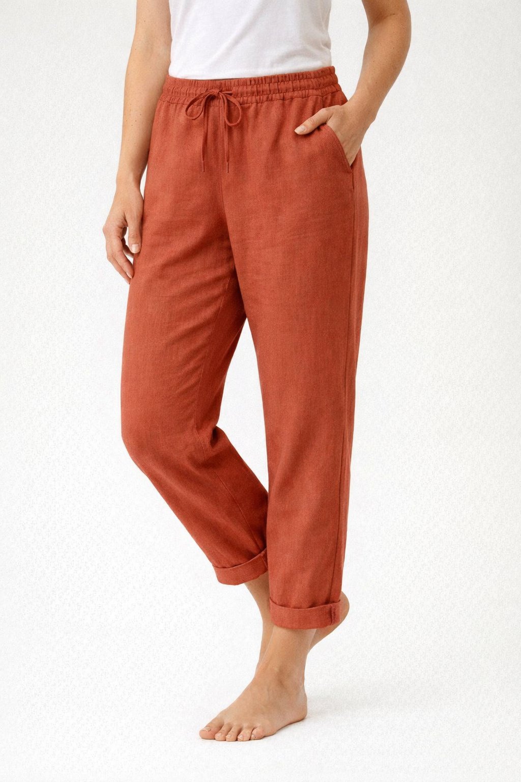 Vanna - Vrouwen Broek met Trekkoord Taille en Omslagen Enkels