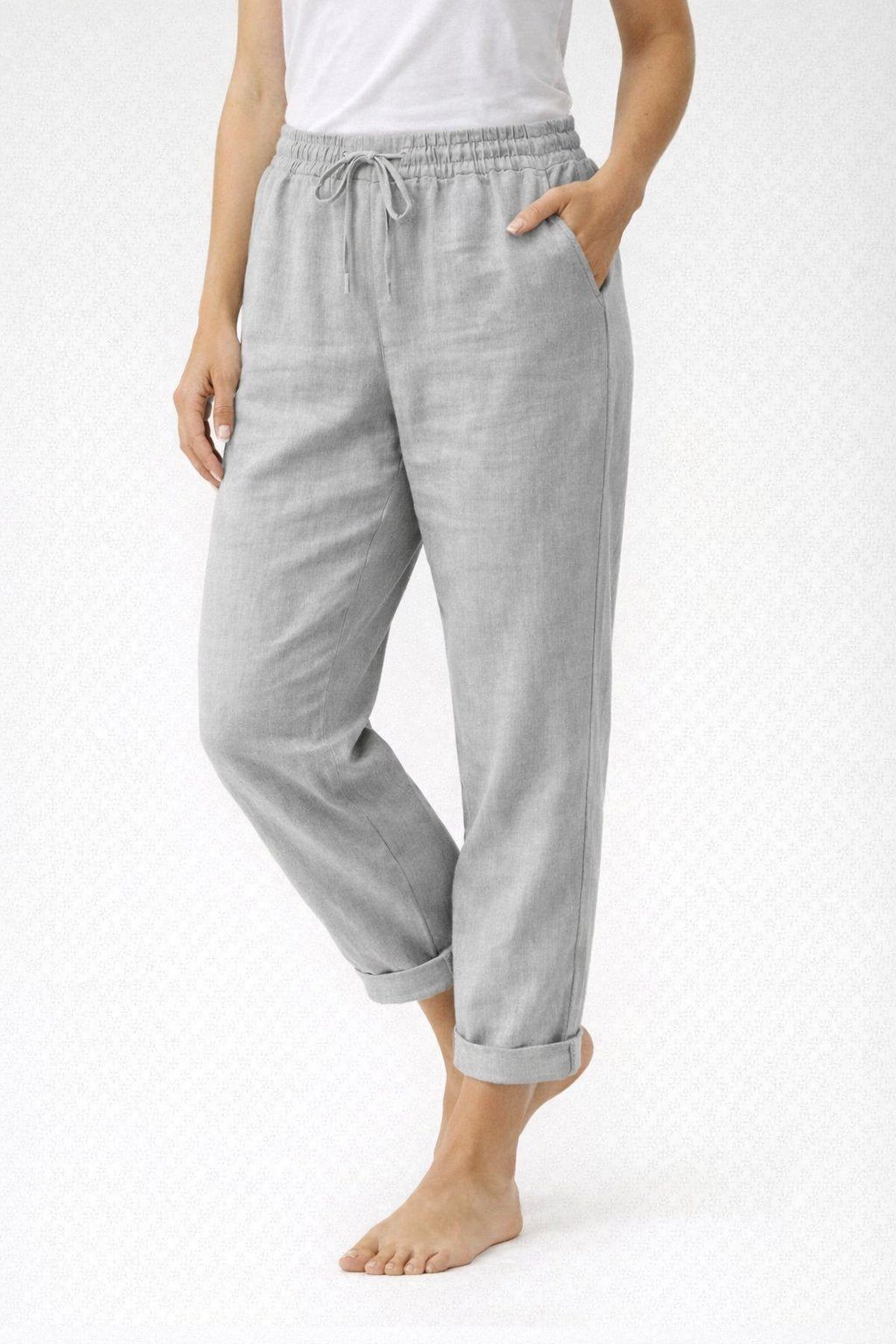 Vanna - Vrouwen Broek met Trekkoord Taille en Omslagen Enkels