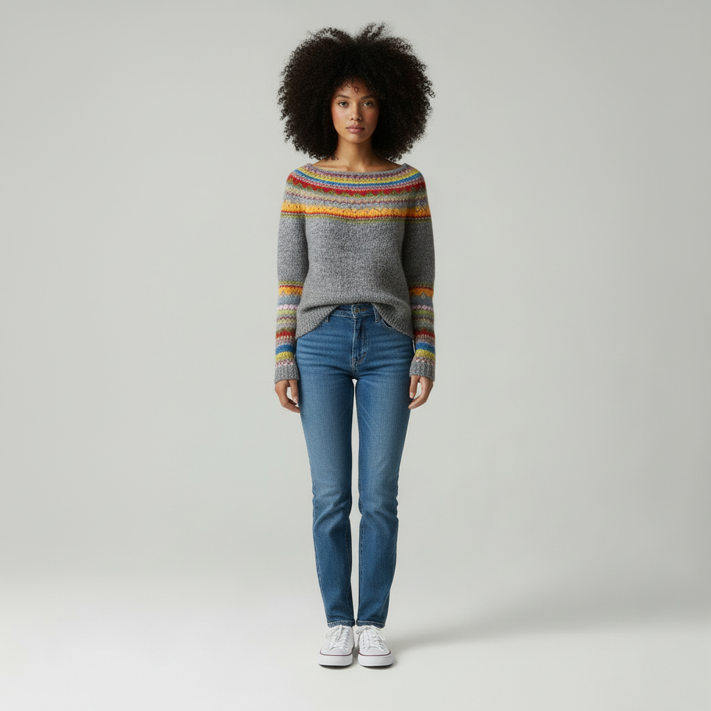 Cailyn - Dames Trui met Fair Isle-geïnspireerd Geometrisch Patroon