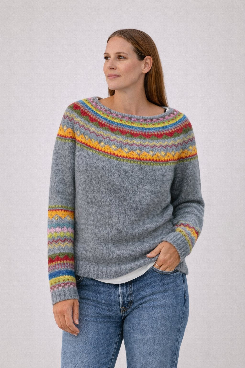 Cailyn - Dames Trui met Fair Isle-geïnspireerd Geometrisch Patroon