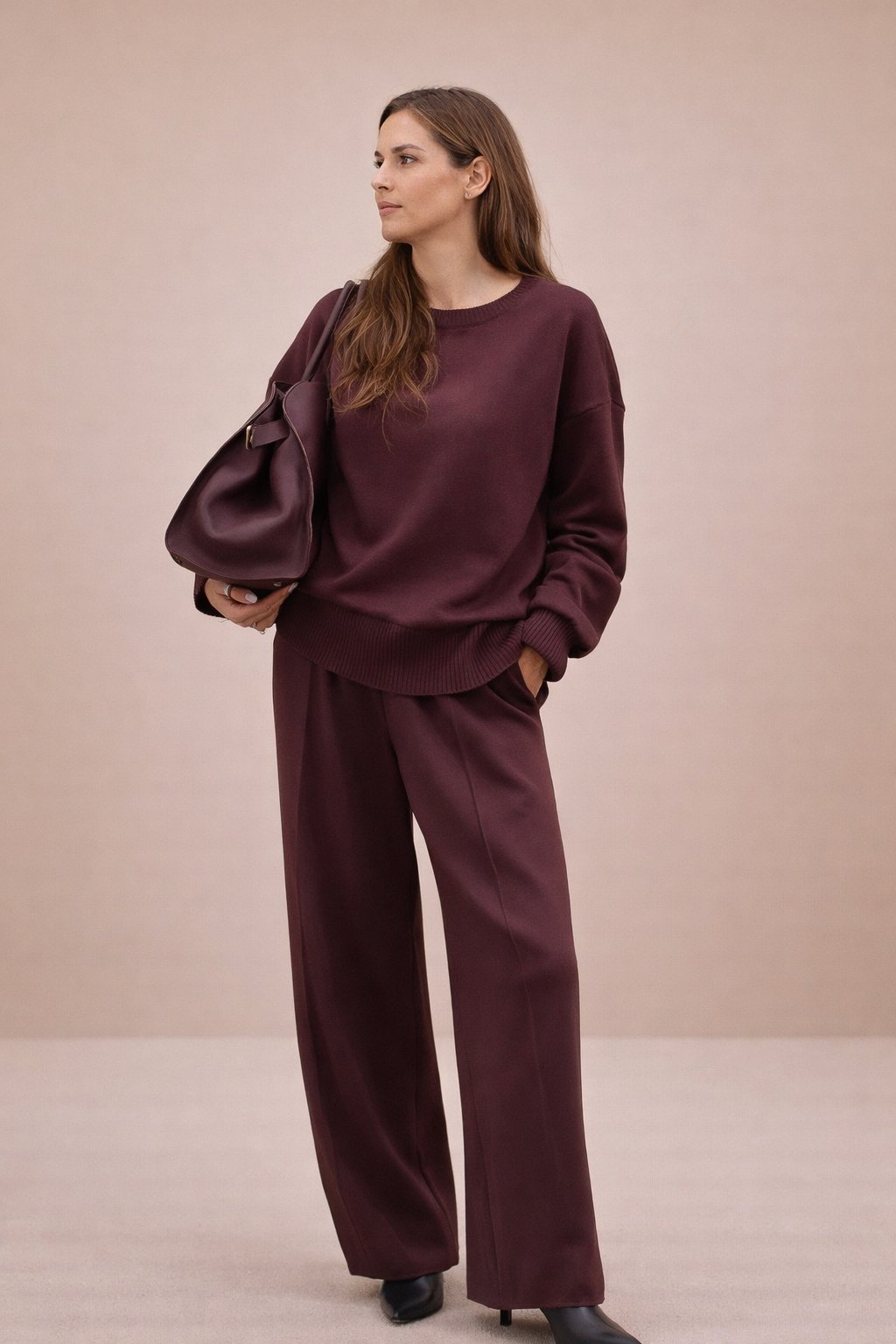 Brandi - Dames Chique Ritsdetails Loungewear Set