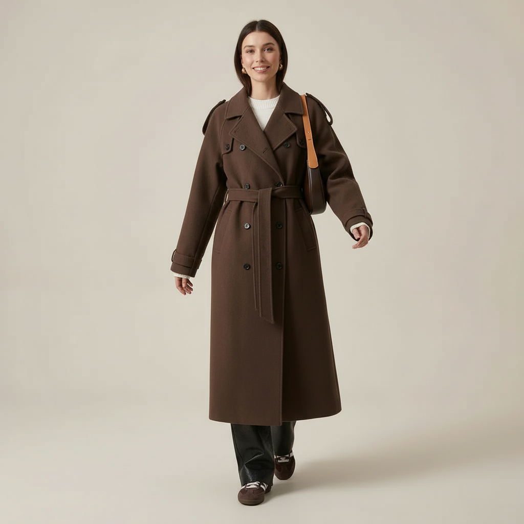 Irma - Dames Double-breasted design met ceintuur Trench Coat