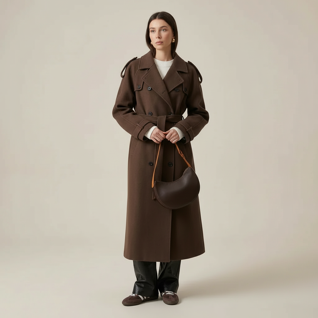 Irma - Dames Double-breasted design met ceintuur Trench Coat