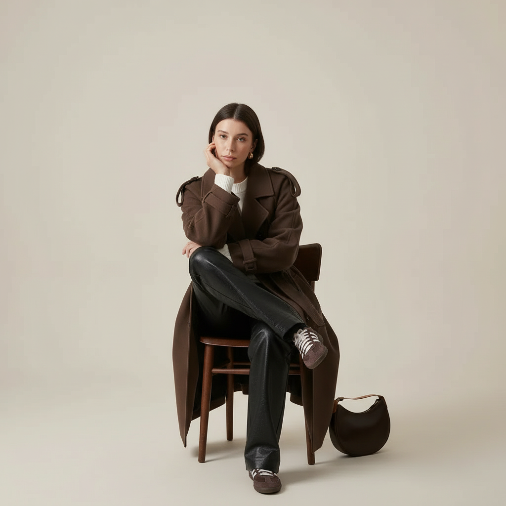 Irma - Dames Double-breasted design met ceintuur Trench Coat