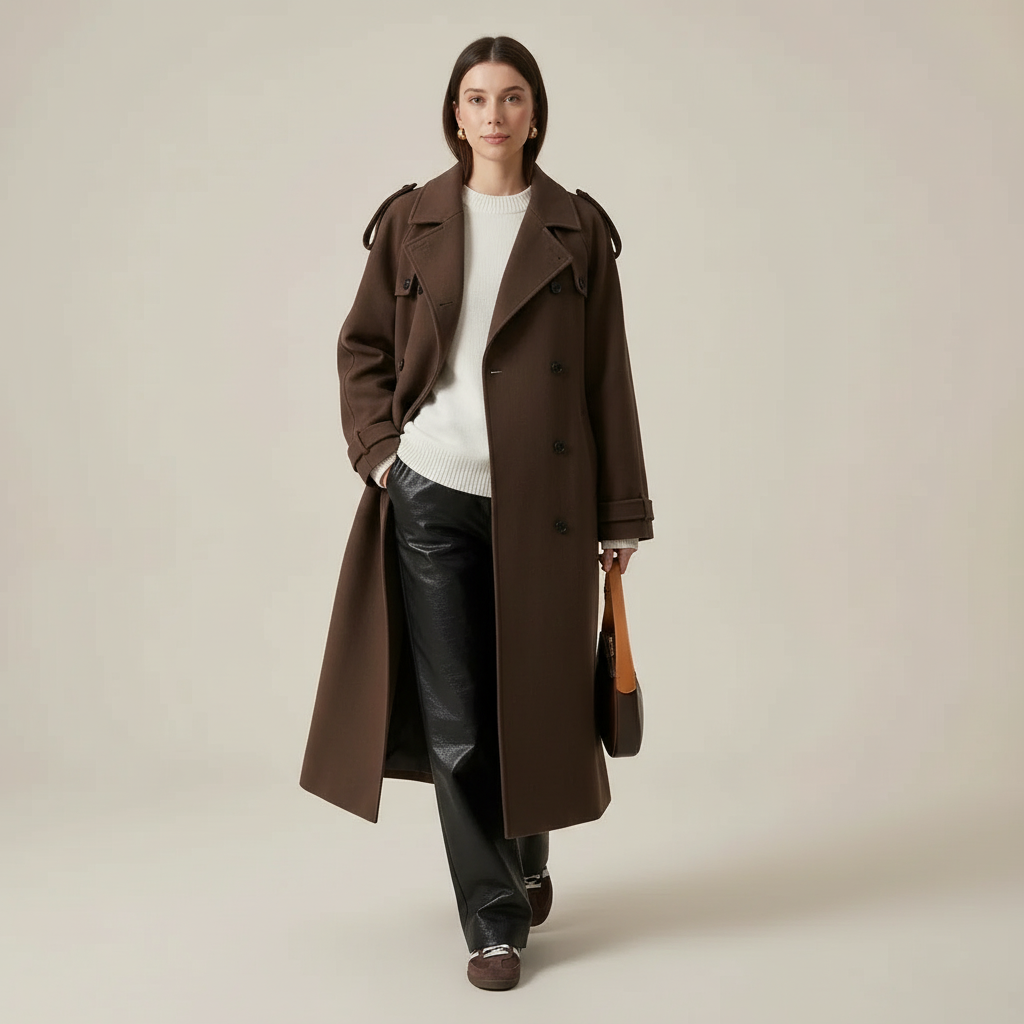 Irma - Dames Double-breasted design met ceintuur Trench Coat