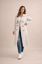 Ione - Dames Dubbelrijige Sluiting met Ceintuur Trenchcoat