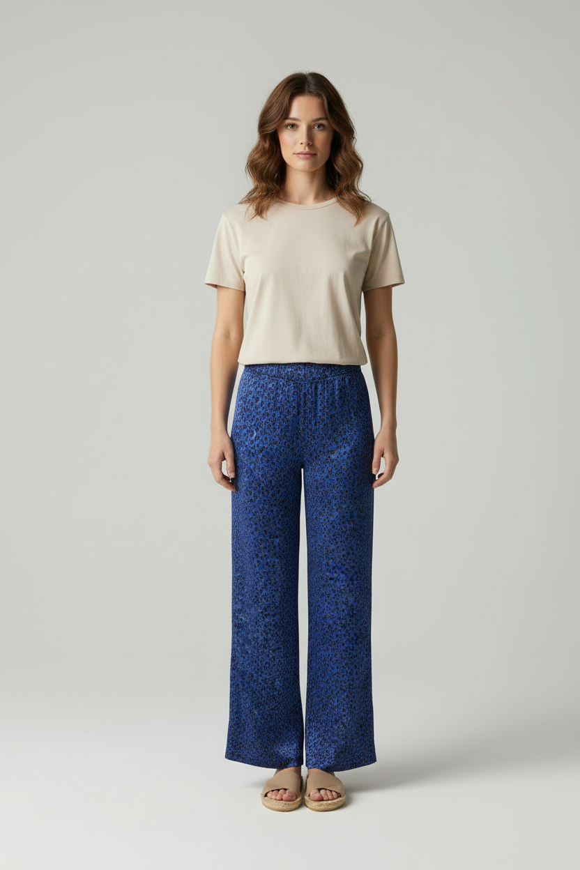 Rayleigh - Vrouwen Harige Gebreide Trui en Wijde Broek Outfit