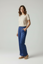 Rayleigh - Vrouwen Harige Gebreide Trui en Wijde Broek Outfit