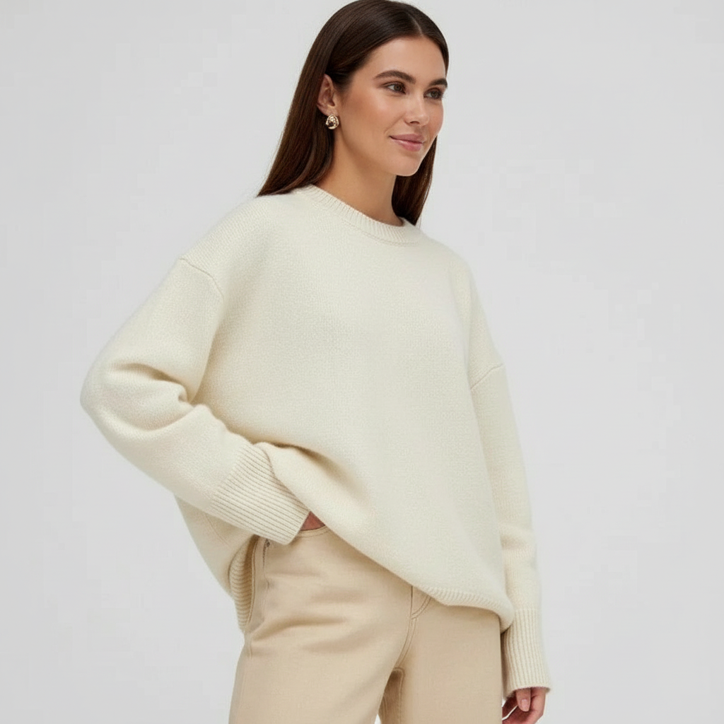 Ainhoa - Dames Relaxed, oversized fit met geribbelde manchetten en zoom Sweater