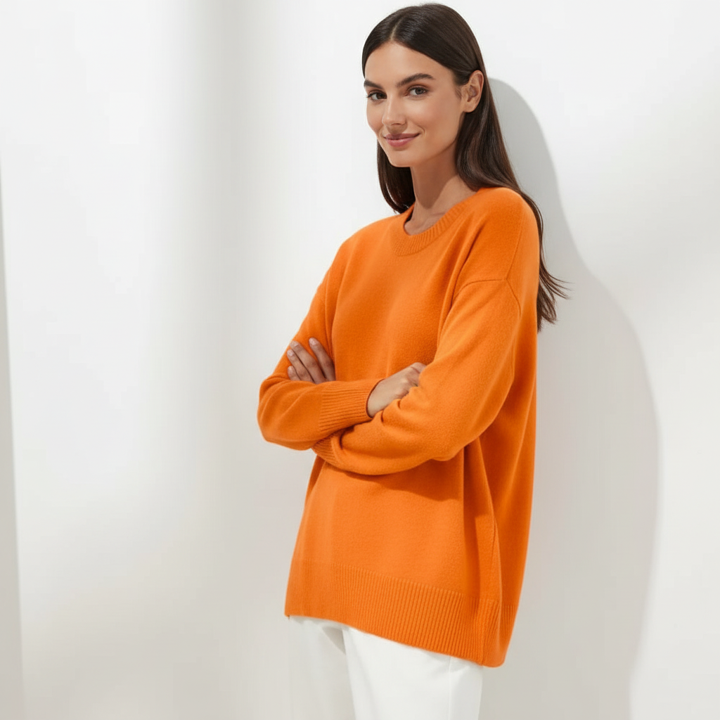 Ainhoa - Dames Relaxed, oversized fit met geribbelde manchetten en zoom Sweater