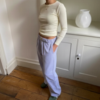 Elois - Dames Elastische Taille Pinstripe Lounge Broek