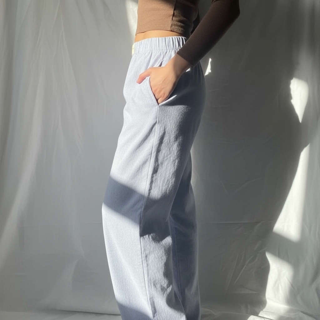 Elois - Dames Elastische Taille Pinstripe Lounge Broek