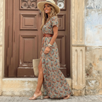 Inez - Dames Paisley Print Maxi Jurk