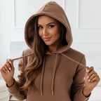 Caelyn - Vrouwen Comfortabele Hoodie Jurk met Capuchon en Kangoeroezakken