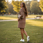 Caelyn - Vrouwen Comfortabele Hoodie Jurk met Capuchon en Kangoeroezakken