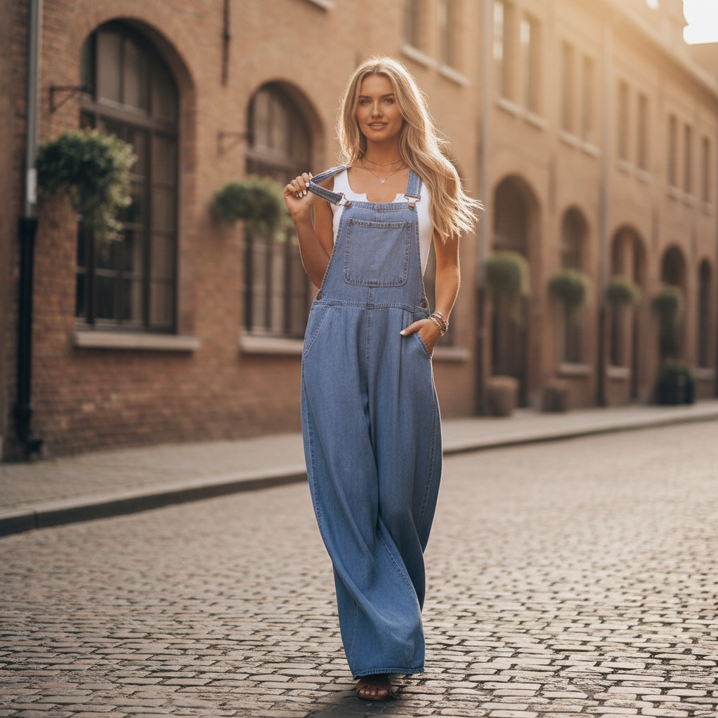 Isabela - Dames Jumpsuit met wijde pijpen