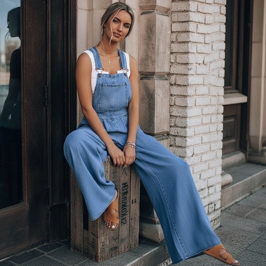 Isabela - Dames Jumpsuit met wijde pijpen