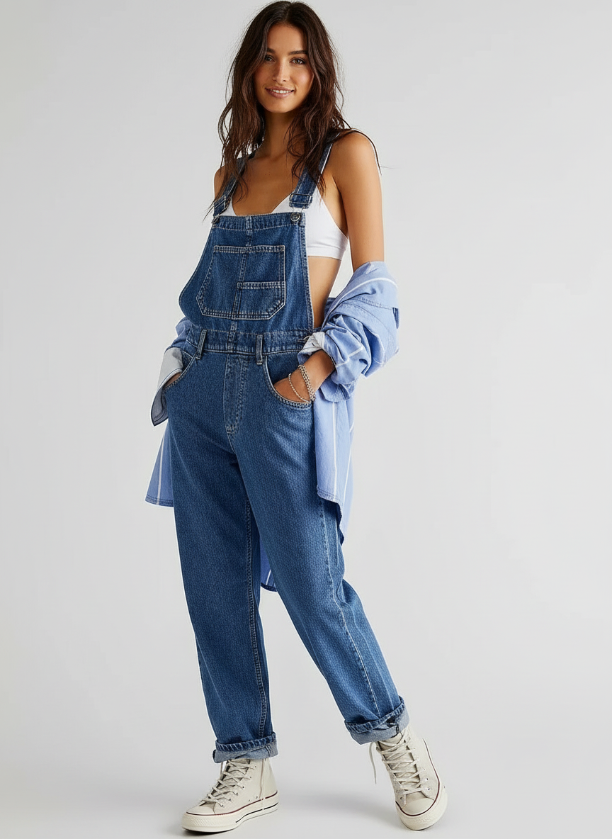 Zaida - Dames Overalls met Verstelbare Bandjes en Borstzak