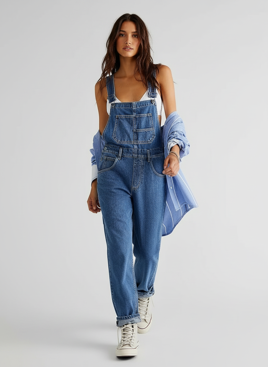 Zaida - Dames Overalls met Verstelbare Bandjes en Borstzak