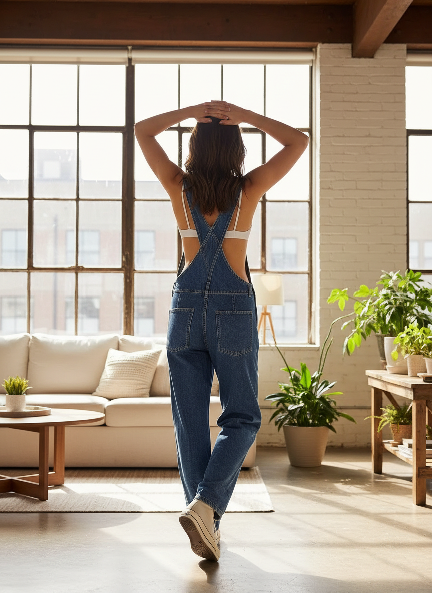 Zaida - Dames Overalls met Verstelbare Bandjes en Borstzak