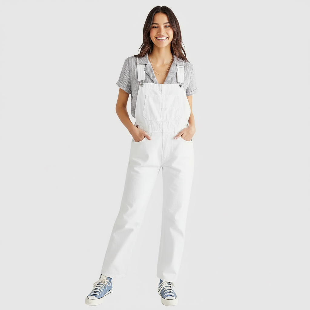 Zaida - Dames Overalls met Verstelbare Bandjes en Borstzak