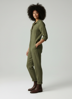 Oliva - Vrouwen Jumpsuit met Knoopsluiting en Borstzakken