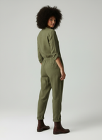 Oliva - Vrouwen Jumpsuit met Knoopsluiting en Borstzakken