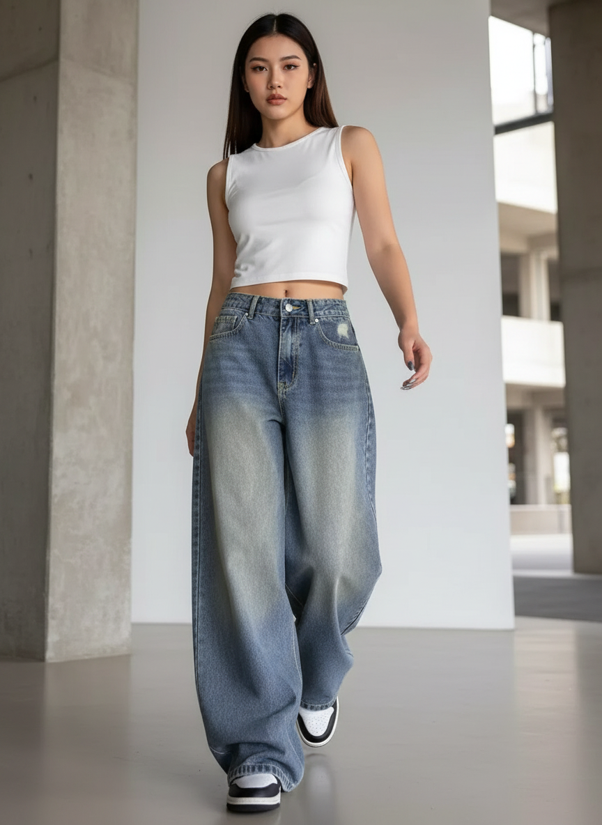 Dania - Dames Wijde Pijpen Jeans