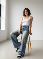 Dania - Dames Wijde Pijpen Jeans