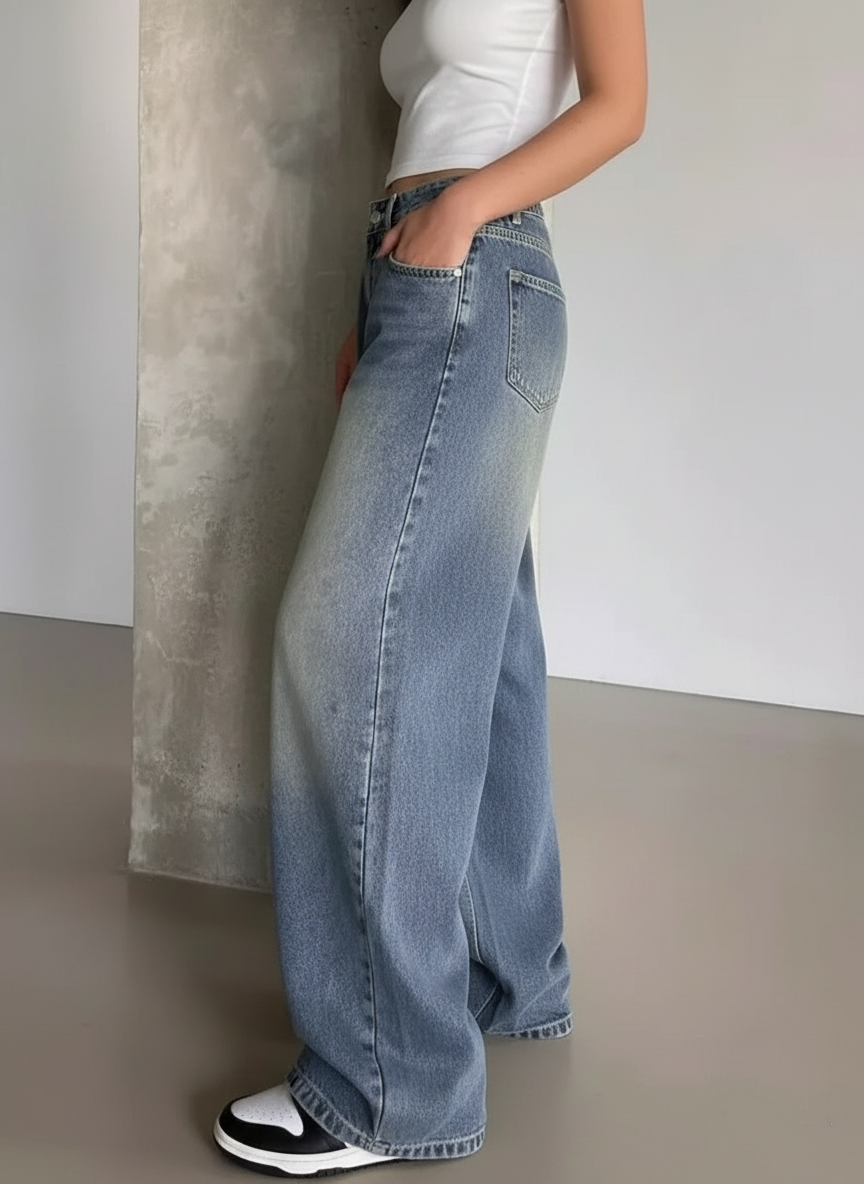 Dania - Dames Wijde Pijpen Jeans