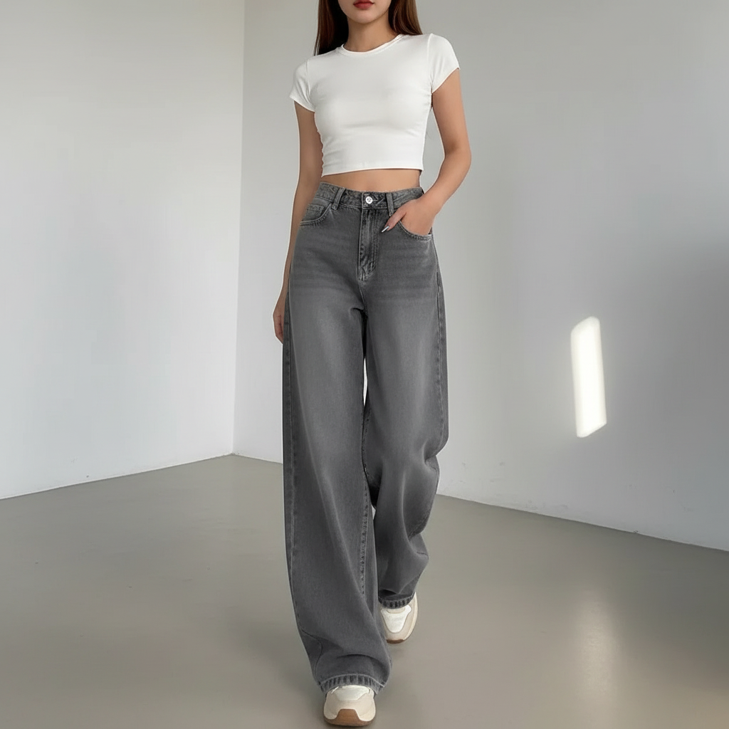 Dania - Dames Wijde Pijpen Jeans