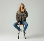 Ophelia - Dames Luipaardprint Bomberjack