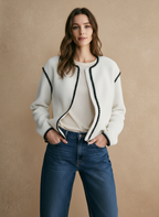 Shanon - Dames Jas met Geschulpte Zwarte Rand