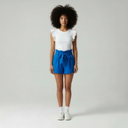 Ashia - Dames Top met Ruffled Cap Mouwen