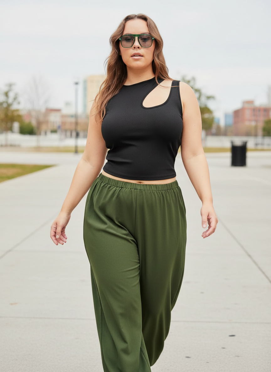 Maureen - Dames Asymmetrische halsuitsnijding Tanktop Bodysuit