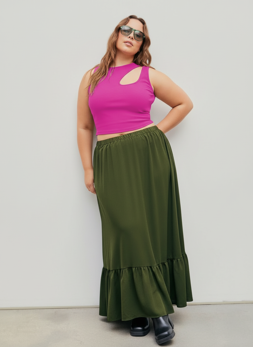 Maureen - Dames Asymmetrische halsuitsnijding Tanktop Bodysuit
