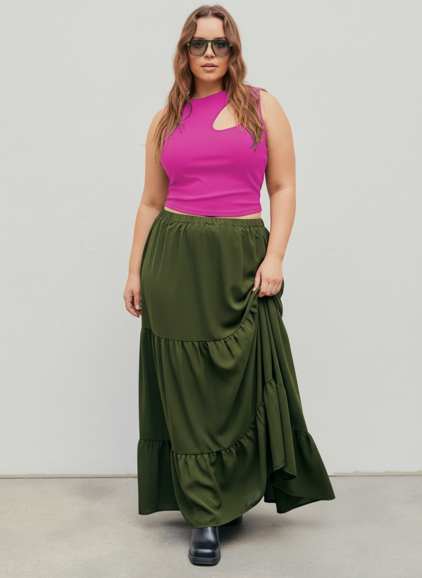 Maureen - Dames Asymmetrische halsuitsnijding Tanktop Bodysuit