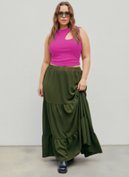 Maureen - Dames Asymmetrische halsuitsnijding Tanktop Bodysuit