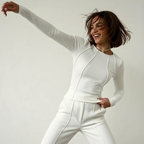 Elinore - Dames Top met Unieke Naaddetails en Lange Mouwen